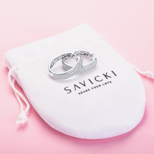 Kolczyki SAVICKI: białe złoto, diamenty